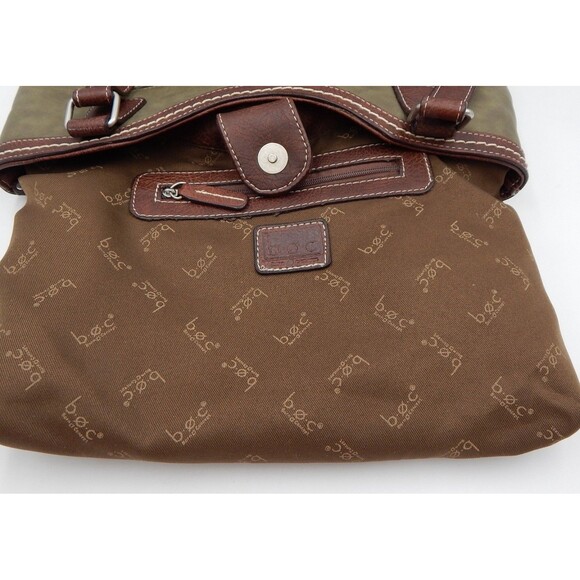 BOC Bøc Born Concept Green Tan Brown Handbag Purse Shoulder Bag Pockets - Picture 14 of 16